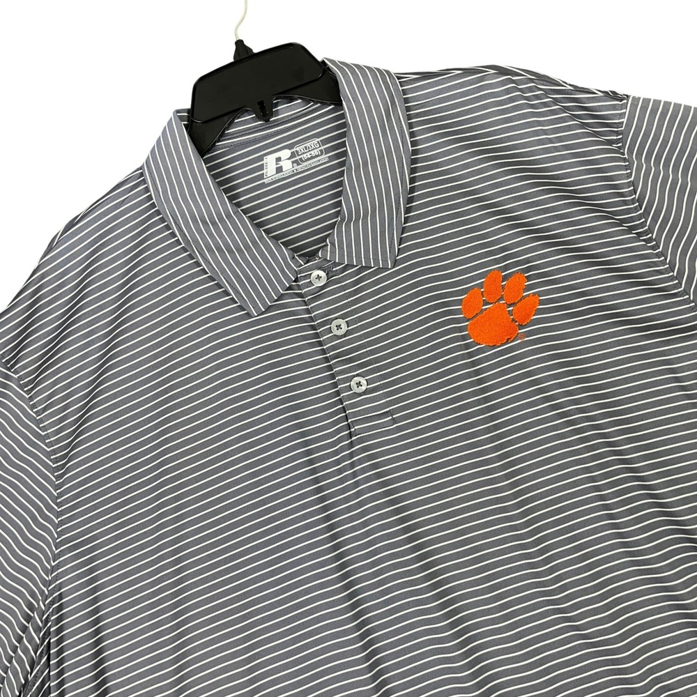 Clemson University Performance Golf Polo Shirt Mens 3XL Tiger Paw Russell